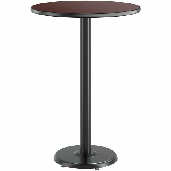 Lancaster Table & Seating LT 30'' Round Reversible Cherry / Black Laminated Bar Height Table Top and Base Kit with 18'' Plate 349C30RS18RB